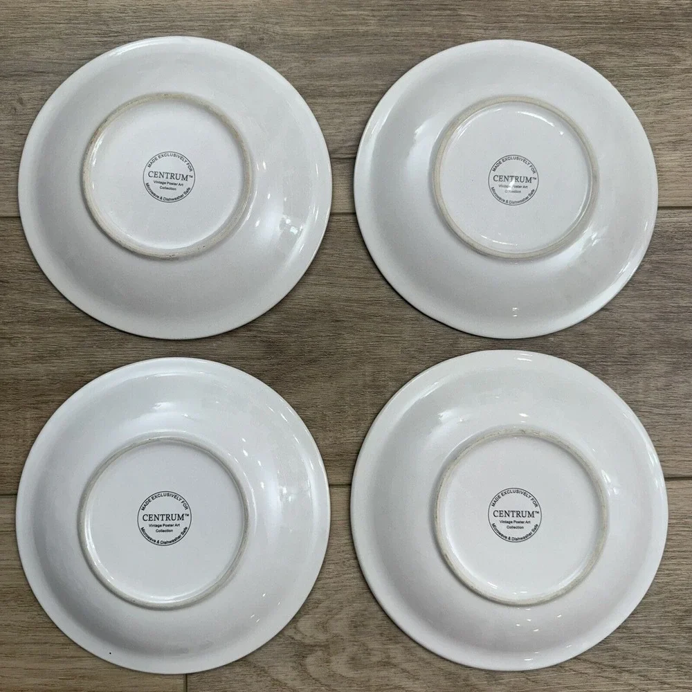 Toulouse Loutrec Salad Plates Centrum Vintage‎ Posters Set Of 4 Art Nouveau